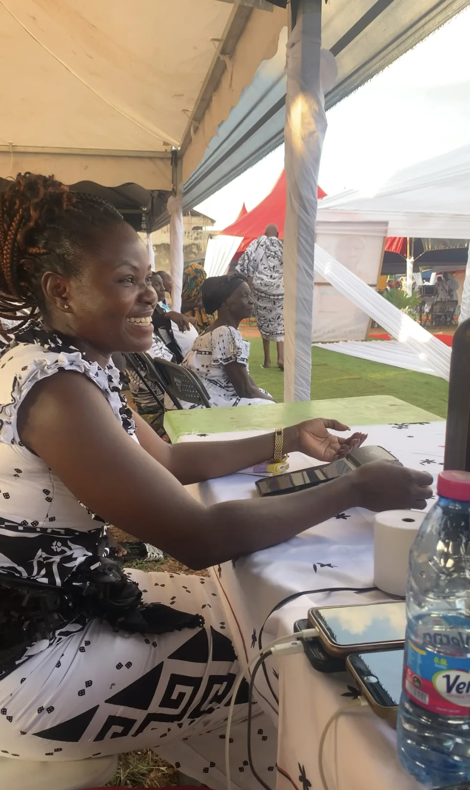 Contribution point activity at the Susuka Family funeral in Goaso